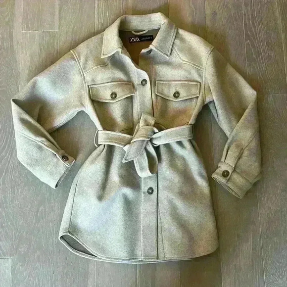 Zara Tie Belt Jacket - Picture 1 of 7